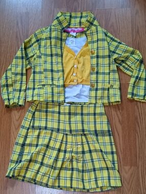Clueless Yellow Plaid Skirt Suit Set